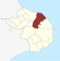 Lage des Magleby Stevns Sogn in der Stevns Kommune