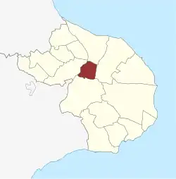 Lage des Varpelev Sogn in der Stevns Kommune