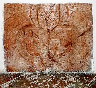 Wappentafel der Gruft von Peter Pienzenauer und Stiftspropst Bernhard II. Leoprechtinger (†&nbsp;1473)