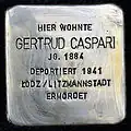 Stolperstein für Gertrud Caspari