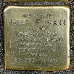 Stolperstein Luxemburger Allee 36 Hellmann Hanna