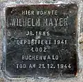 Stolperstein für Wilhelm Mayer (Pantaleonstraße 18)