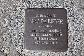 Stolperstein für Anna Daumeyer