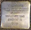 Stolperstein für Hilde Friedemann (Moltkestraße 83)