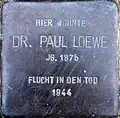 Stolperstein für Dr. Paul Loewe (Sielsdorfer Straße 21)