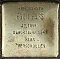 Stolperstein Egon Fass (Maastrichter Straße 21)