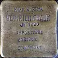 Stolperstein Heinrich Frank (Hansaring 39)