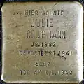 Stolperstein für Julie Coopmann (Neumarkt 25)