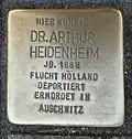 Stolperstein für Arthur Heidenheim (Ebertplatz 15)