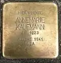 Stolperstein für Annemarie Kaufmann (Ebertplatz 1)