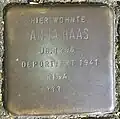 Stolperstein für Anna Haas (Gladbacher Straße 46)