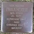 Stolperstein für Paula Heiser (Herwarthstraße 3)