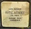 Stolperstein für Ruth Mändle (Riehler Straße 21)