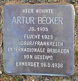 Stolperstein Artur Becker in Remscheid