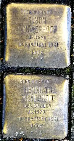 Stolpersteine für Simon und Henriette Meyerhoff