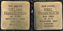 Stolpersteine für Wiliam und Rosa Frankenstein