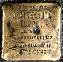 Stolperstein für Dr. Alexander Coppel