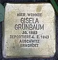 Stolperstein für Gisela&nbsp;Grünbaum