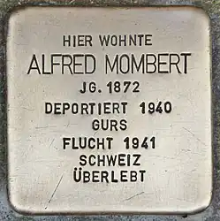 Stolperstein für Alfred Mombert (Heidelberg)