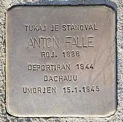 Stolperstein in slowenischer Sprache