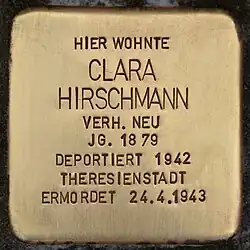 Stolperstein für Clara Hirschmann