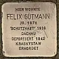 Stolperstein für Felix Gutmann