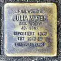 Stolperstein für Julia Mayer (Agrippastraße/Kämmergasse)