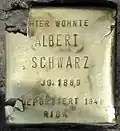 Stolperstein für Albert Schwarz (Aachener Straße 28)