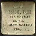 Stolperstein für Anna Feibelmann (Kurfürstenstraße 18)