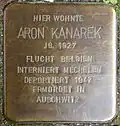 Stolperstein für Aron Kanarek (Kleiner Griechenmarkt 31)