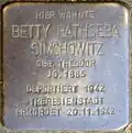 Stolperstein für Ehefrau Betty Bathseba Simchowitz