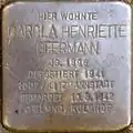 Stolperstein für Carola Henriette Beermann (Remigiusstraße 45)