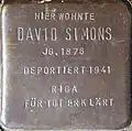 Stolperstein für David Simons (Im Dau 12)