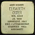 Stolperstein für Elisabeth Oster (Blumenthalstraße 15)