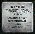 Stolperstein für Emanuel Gans (Uhlandstraße 72)