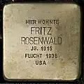 Stolperstein für Fritz Rosenwald (Antwerpener Straße 32)