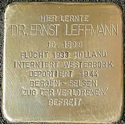 Stolperstein für Ernst Leffmann (Vogelsanger Straße 1)