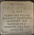 Stolperstein für Franz Baumann (Vogelsanger Straße 1)