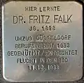 Stolperstein für Fritz Falk (Vogelsanger Straße 1)