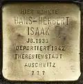Stolperstein für Hans-Herbert Isaak (Ubierring 11)