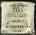 Stolperstein für Hans Rosenzweig (Aachener Straße 28)