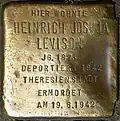 Stolperstein für Heinrich Joshua Levison (Jahnstraße 20)