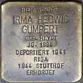 Stolperstein für Irma Hedwig Gumpert (Berrenrather Straße 383)