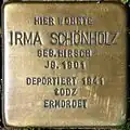 Stolperstein für Irma Schönholz (Mauritiussteinweg 81)