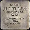 Stolperstein für Julie Seligmann (Lübecker Straße 22)