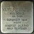 Stolperstein für Karoline Walter (Moltkestraße 29)