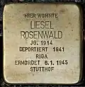 Stolperstein für Liesel Rosenwald (Antwerpener Straße 32)