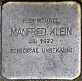 Stolperstein für Manfred Klein (Saarstraße 10)