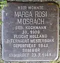 Stolperstein für Marga Rosi Mosbach (Rheinaustraße 18)