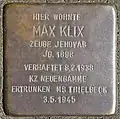 Stolperstein für Max Klix (Humboldtstraße 22)